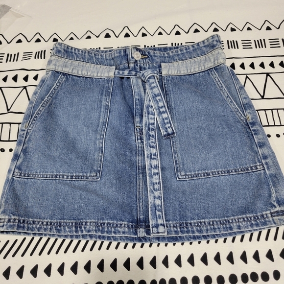 Hudson Women's Belted Cinched Waist High Waisted Jean Mini Skirt Size 25 - Picture 3 of 8